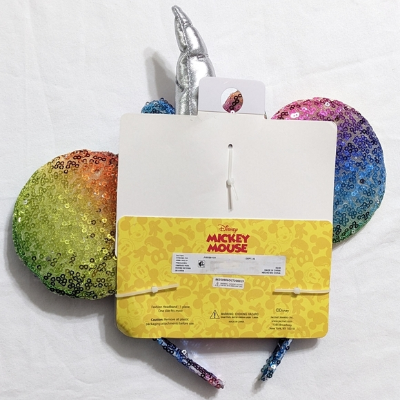 Disney Minnie Mouse Sequin Unicorn Ears Headband With Bow, One Size Fits Most - Picture 2 of 2